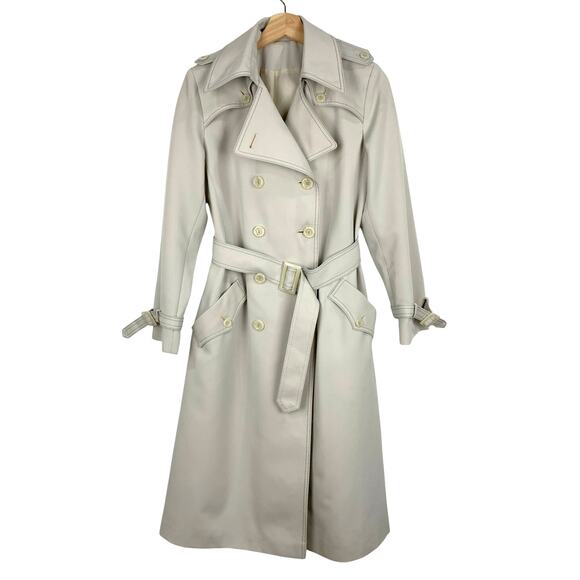 Vintage Forecaster Double Breasted Midi Trench Coat Taupe Women's Size 7/8 Small